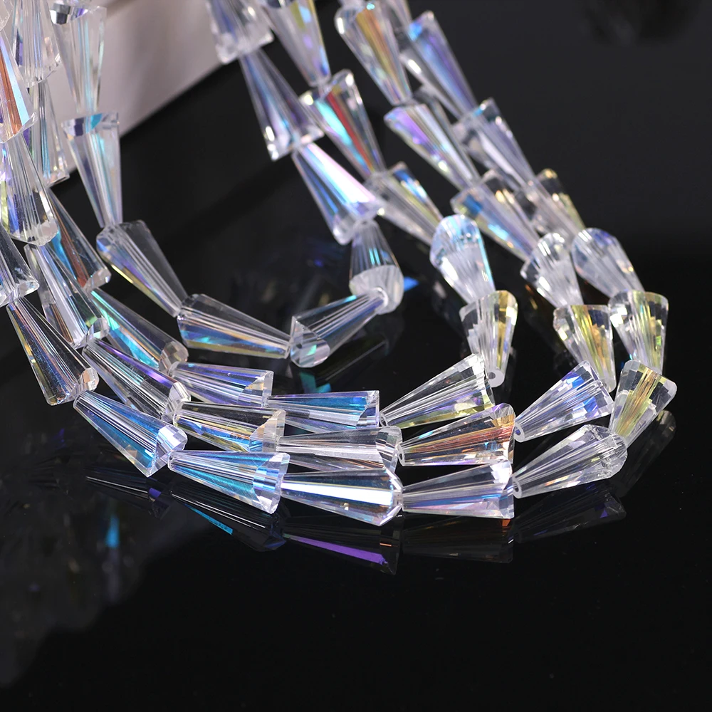 3x6/4x8/6x12/8x16mm Clear AB Faceted Glass Bugle Beads For Women Jewelry Making DIY Accessories Wholesale Bead & Necklace