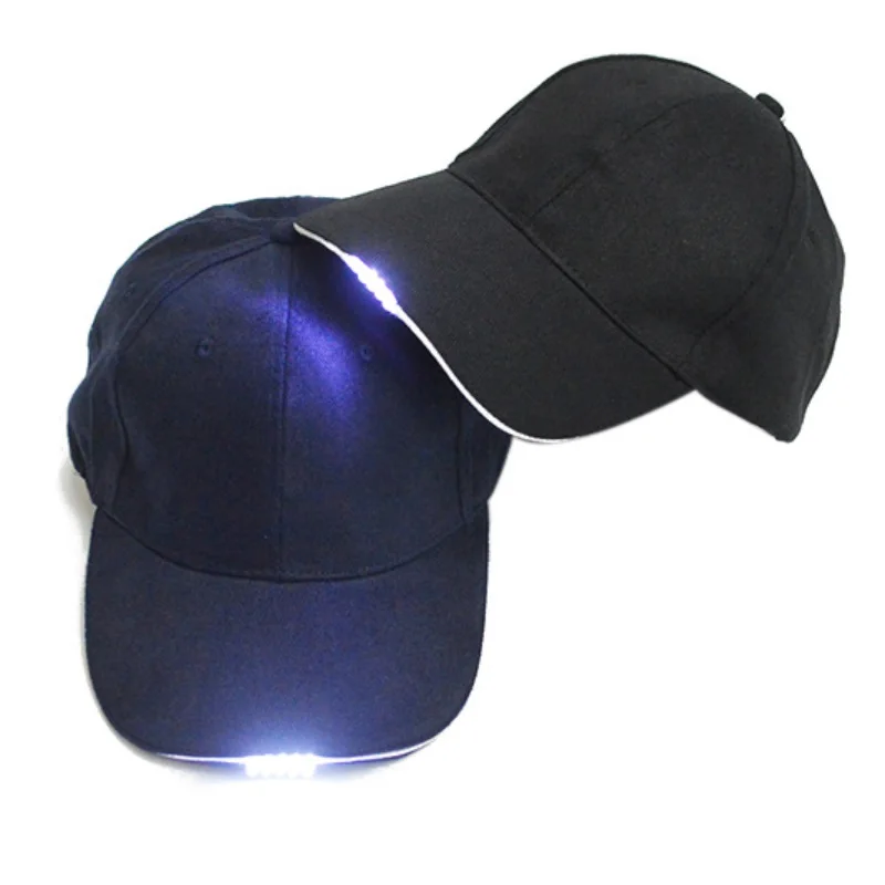 LED Flashlight Fishing Hat Sport Baseball Caps Visors Hat Battery Operated Adjustable Night Walking Hiking Hunting Hats