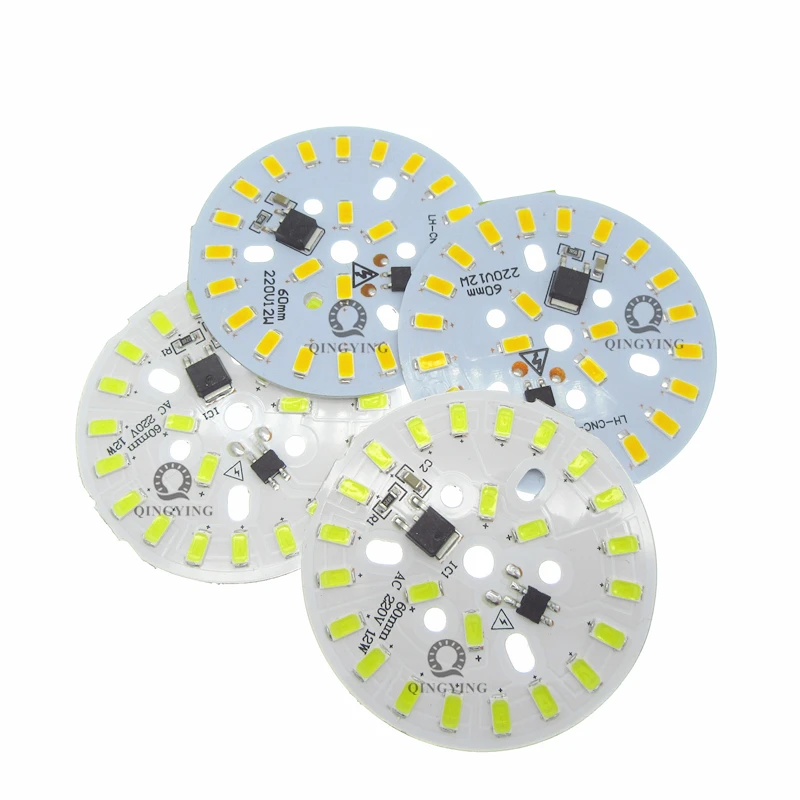 

10 pieces/lot 12w 60mm led pcb integrated LED driver, 5730 SMD aluminum base plate, AC180-260v high brightness light panel