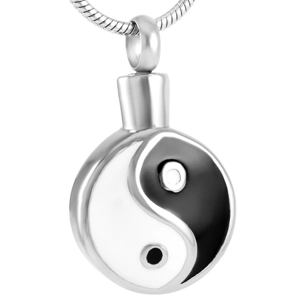 

IJD9263 Chinese Culture Yin Yang/Tai Ji Necklace Stainless Steel Memorial Ashes Keepsake Urn Pendant Necklace Cremation Ash Urn