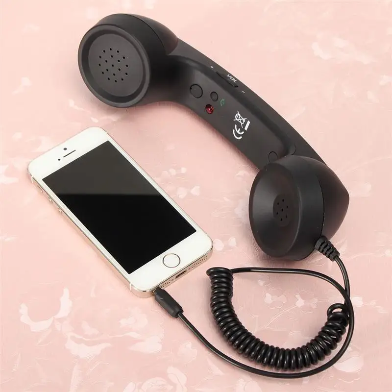 New Fashion 3.5mm Mic Retro Telephone Cell Phone Handset Receiver For iPhone Fancy Gift Mobile Phone Receiver