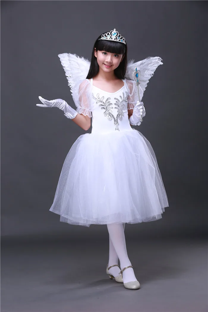 Meisjes Ballet Rok Nieuwe Stijl Wit Meisjes Witte Zwaan Dans Ballet Rok Kostuum Bladerdeeg Rok Stadium Kostuum