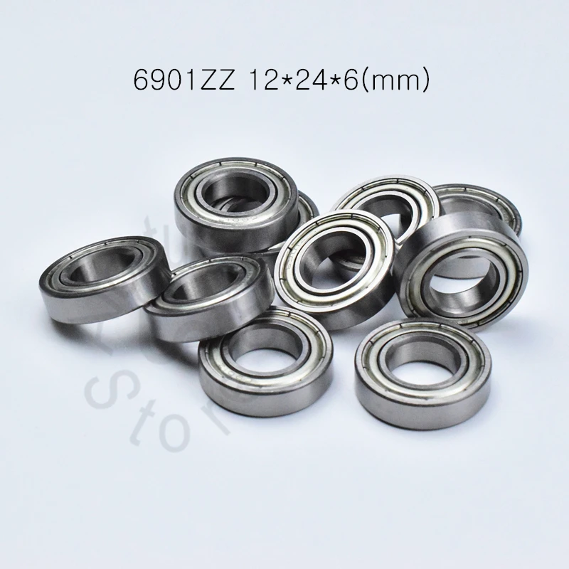 

6901ZZ 12*24*6(mm) 10pieces bearing ABEC-5 Metal sealed bearing Thin wall bearing 6901 6901Z chrome steel bearing