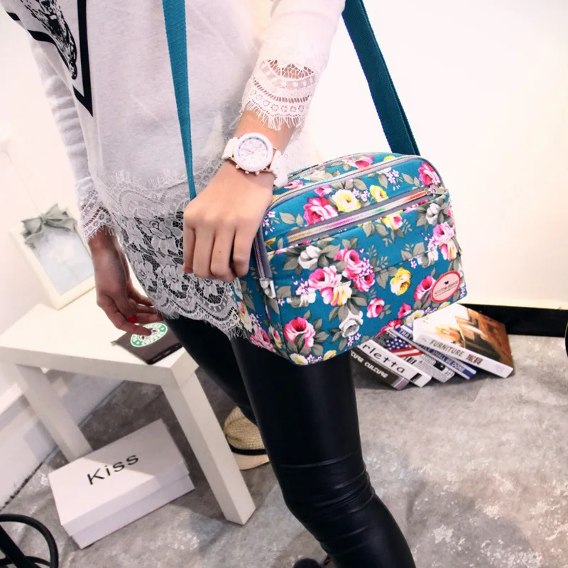 Canvas Flower Woman Small Shoulder Bags Female Cross Body Ladies Messenger Bag Luxury Woman Handbags Designer Bolsas Femininas