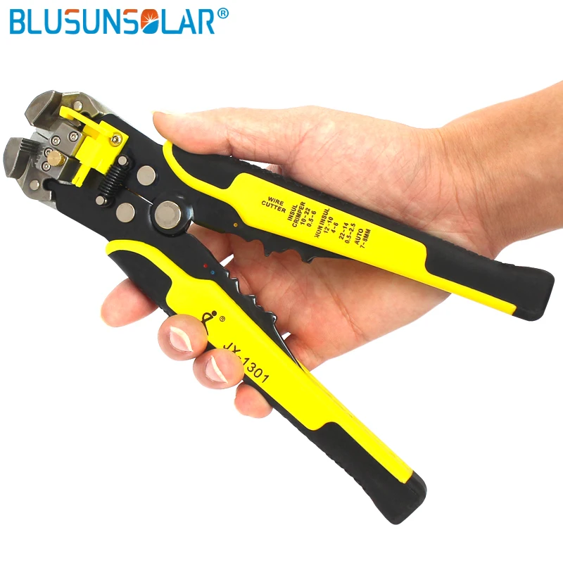 1pcs Automatic Self Adjusting Cable Wire Stripper Crimper Terminal Cutter Tool AWG24-10(0.2-6.0MM2) PV Installation Tools XQ0090