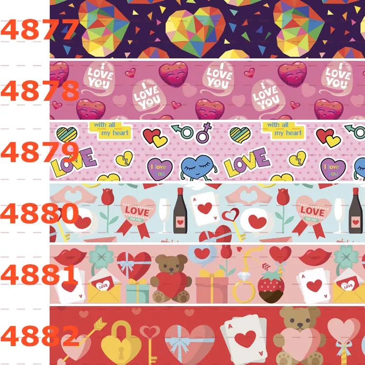 Y  50 yards live cartoon Eternal love 2 printed grosgrain ribbon