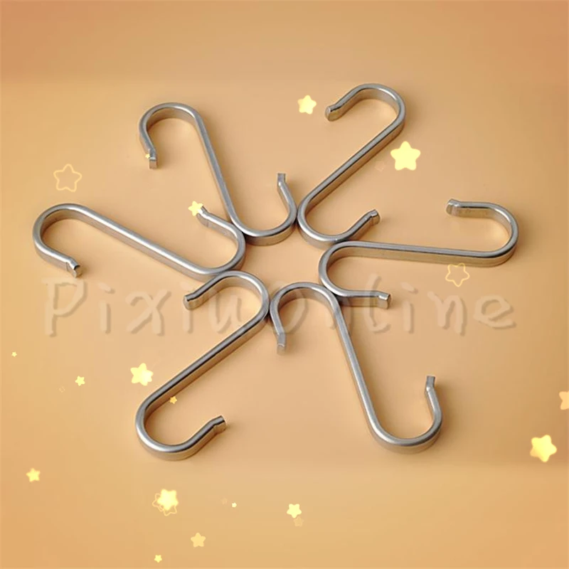 2PCS ST033b S Shaped Hooks Stainless Steel Non-trace flat 2MM Thick House Kitchen Hanging Hanger Clothes Storage Rack Tool