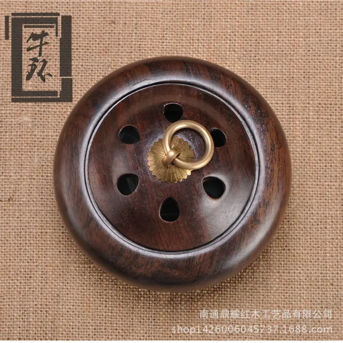 Wooden Vaporizer purple ceramic tea fragrant sandalwood incense inserted copper plate money mahogany incense factory direct