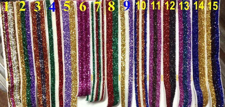 16mm high quality colorful shining style elastic metallic thread shining webbing, 25colors available, XERY0902D