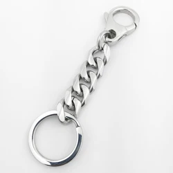 LINSION Unique 316L Stainless Steel Mens Biker Rock Punk Key Ring Keychain 5N010KC