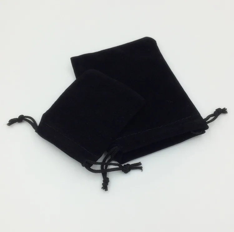 7*9cm 20pcs Black Jewelry Velvet Bags For Packing Gifts Handmade Diy Women Jewellery Pouches Flannel Bag Drawstring Bag