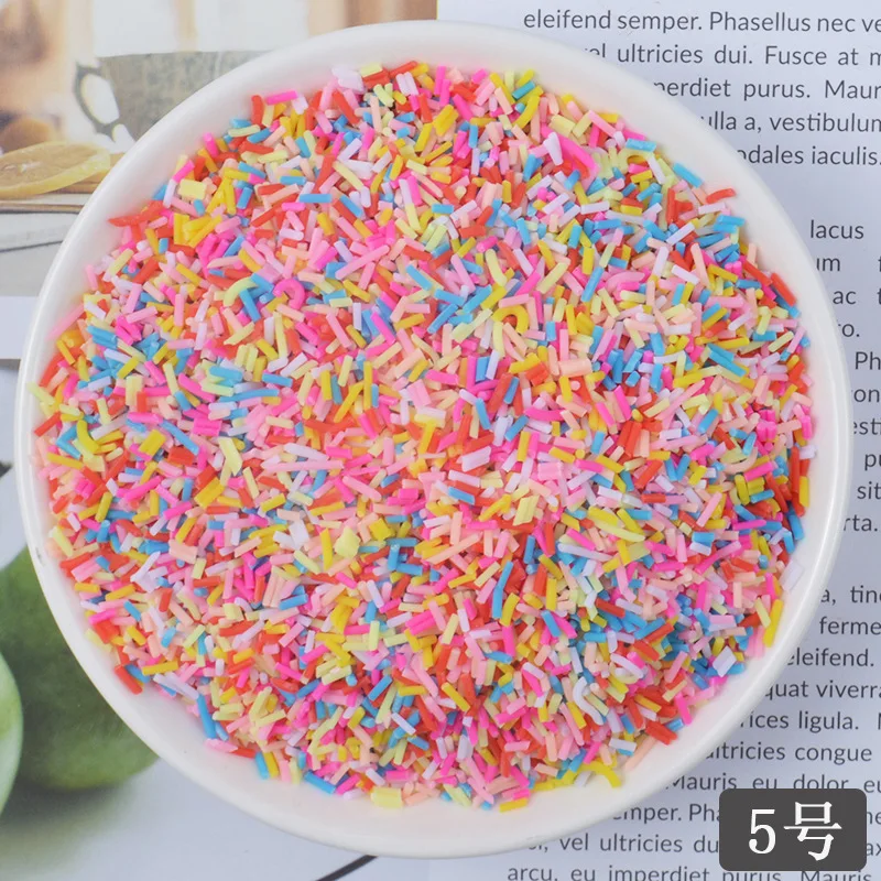 20 gr/los Nette Gefälschte Ton Streusel Bunte Herz Fünf Sterne Schleife Süßigkeiten Streusel für Handwerk Machen, DIY Kuchen Dessert Dekoration – Detail 5