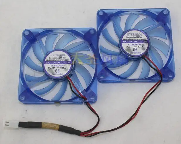 

EVERCOOL EC7010LL12E 12V,0.11A 70*70*10MM 2 line graphics cards dual fans