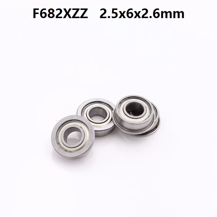 200pcs/lot F682XZZ F682 F682X ZZ Flange bearing 2.5x6x2.6 mm shielded flanged deep groove ball bearings Miniature 2.5*6*2.6 mm