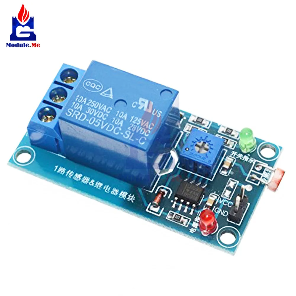 DC 5V/DC 12V Light Photoswitch Sensor LDR Photoresistor Relay Module Light Detection Photosensitive Sensor Board