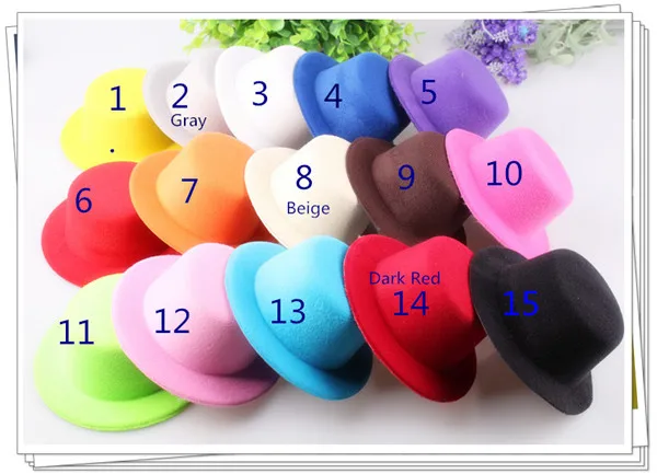 

5.2''(13Cm) 15Color Mini Top Fascinator Hats Children Party Hats Fascinator Base DIY Hair Accessories 12Piece/Lot