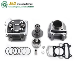 139QMB 139QMA Camshaft GY6 50 60 80 upgrade to 50mm GY6 100cc big bore kit Cylinder Piston Set head with 64mm long valve