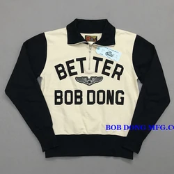 Bob Dong Motorcycle Biker 1/4 Zipper Pullover For Men Vintage Racing Jersey Sweatshirt 44