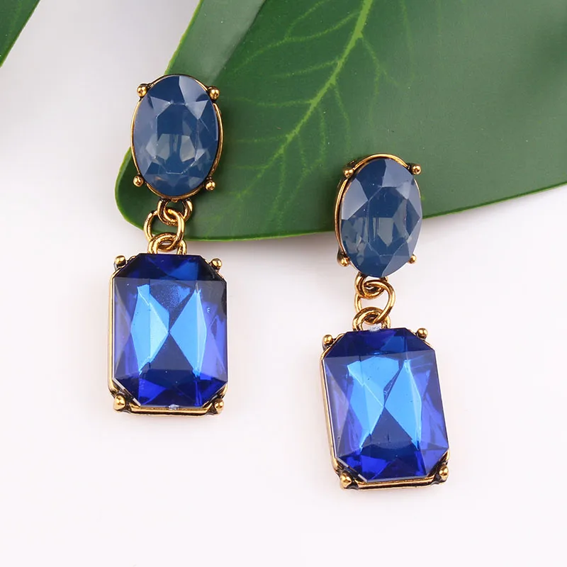 Multicolor Square Candy Drop Earrings Pendant Fashion Jewelry for Women 2018 New Fashion Party Wedding Engagement Earrings