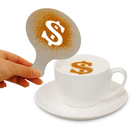 قطع غيار قوالب باريستا كابتشينو فنون إكليل القهوة قالب الطباعة فنون نمط كب كيك الحلوى الزخرفية