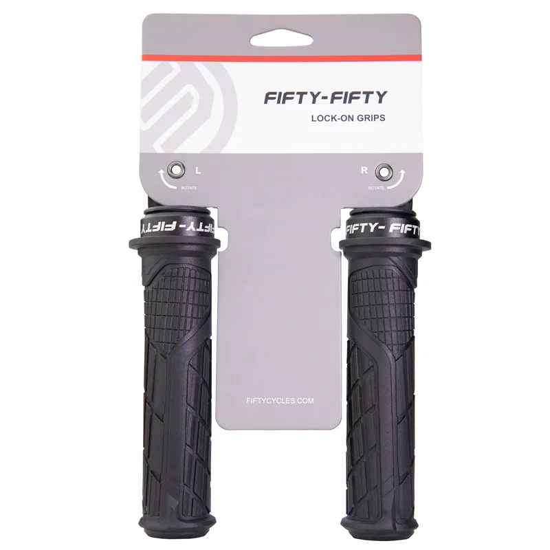 FIFTY-FIFTY MTB Bicycle Grips Anti-Skid Rubber Compound Bike Handlebars Grips Lock-on Mountain Bike Handle Bar Grips