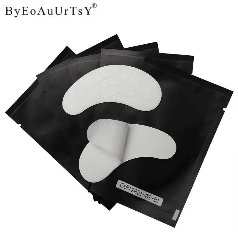 50/100/200 pairs New Black Paper Patches Eyelash Under Eye Pads Lash Eye lash Extension Paper Patches Eye Tips Sticker Wrap Tool