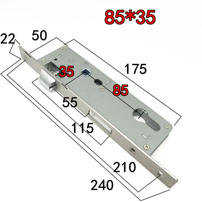 Door Lock Stainless Steel Hardware Accessories Lock Body 8520/25/30/35 Balcony Lock Body Lockcase Fittings