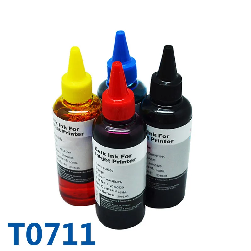 400ml T0711 Refill Bulk Ink For Printer For Epson Stylus SX210 SX215 SX218 SX115 SX405 SX410 SX415 SX605 D78 DX4000 Printer Ink