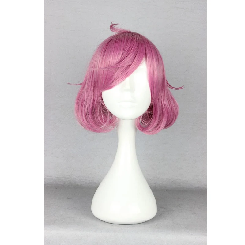 Anime Noragami Ebisu Kofuku Cosplay Wig Short Pink Heat Resistant Synthetic Hair Cosplay Costume Wigs + Wig Cap