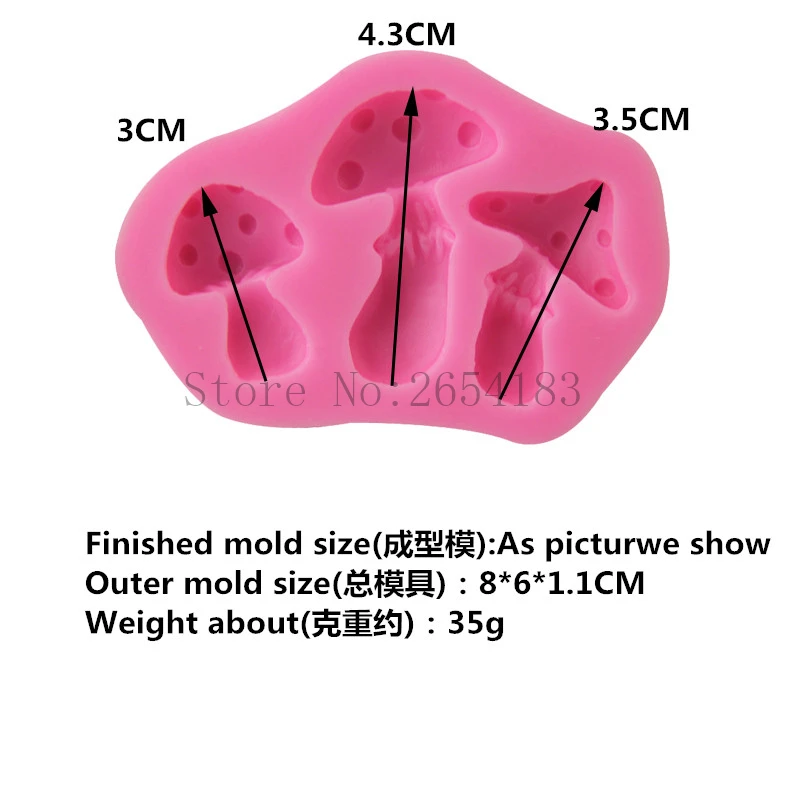 DIY Cartoon Mushroom Silicone Fondant Soap 3D Cake Mold Cupcake Jelly Candy Chocolate Decoration Baking Tool Moulds FQ3306