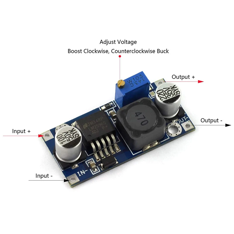 1Pcs LM2596 Power Converter Step Down Module DC-DC 3.2V-41V Regelbare Voeding 1.25V-35V Voor Arduino