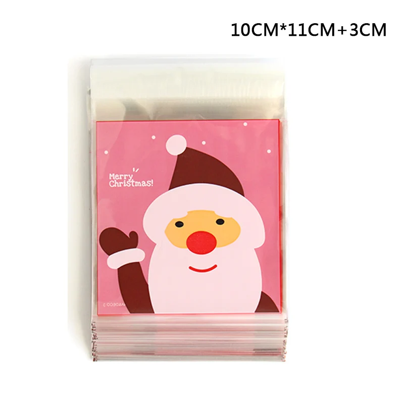 25Pcs/Lot Cute Cartoon Gifts Bags Christmas Cookie Packaging Self-adhesive Plastic Bags For Biscuits Birthday Candy Cake Package