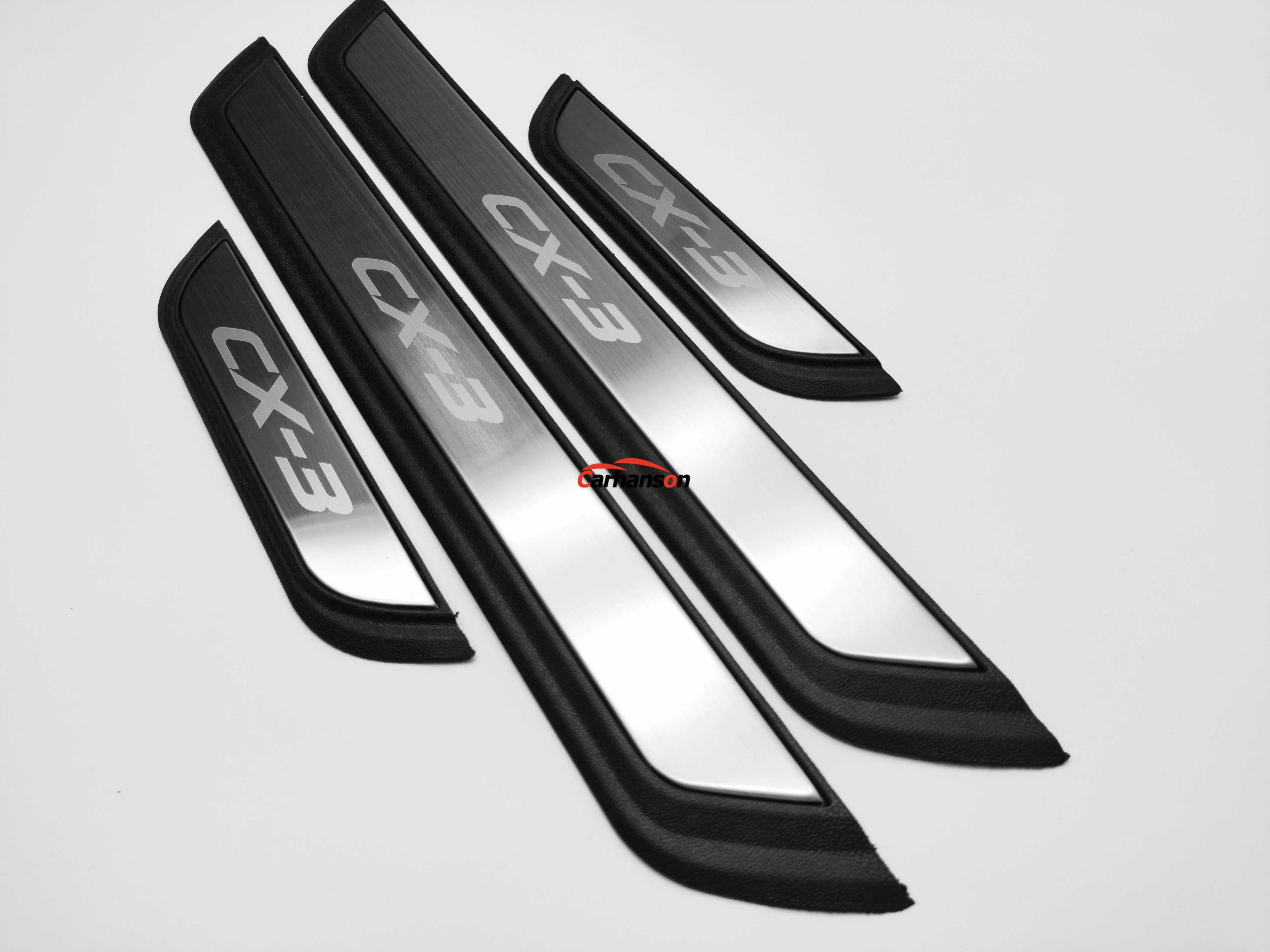 Door Sill Threshold For Mazda Cx-3 Door Sill Trim Car Styling Scuff Plate Guards Protector Auto Accessories Stickers 2017-2023