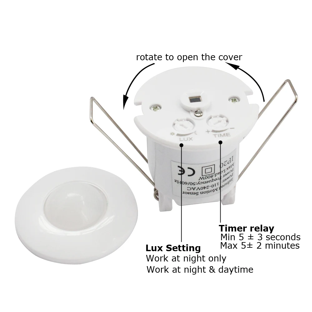 Infrared Motion Sensor 220V 110V DC 12V PIR Sensor Switch 360 Degree Ceiling Infrared Lamp Light Switch