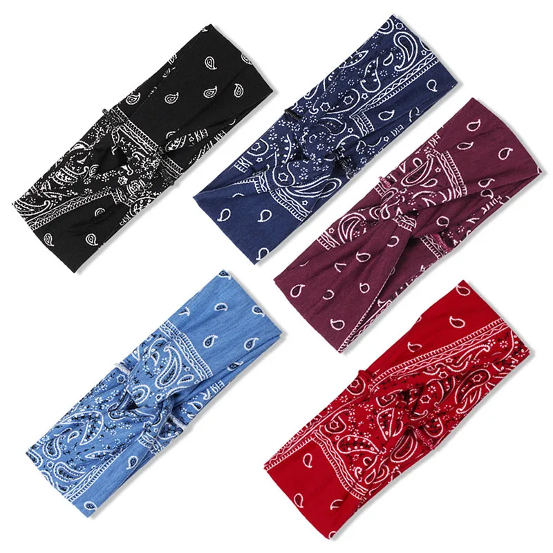 Korea Handmade Women Twist Headbands Hair Accessories Acrylic Bandana Scarf Square Female Headwear Rock Cool Girls Multi Turban