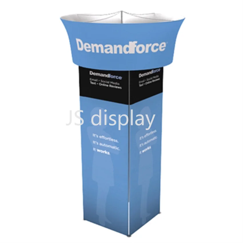 Portable Custom Trade Show Display Pop Up Stand Booth Square Tower with Hanging Sign