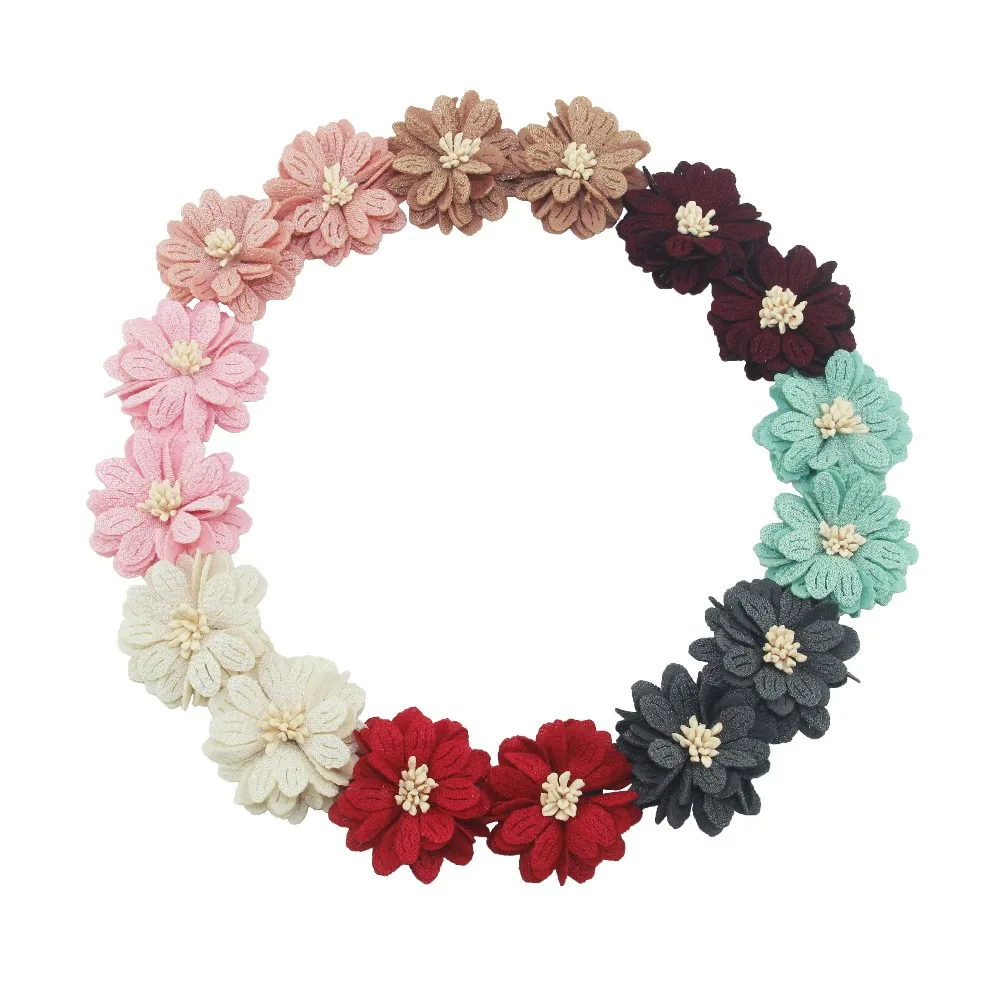 4.5cm 12pcs/bag artificial flower craft fabric flower women headband DIY supplies bride bouquet decorations