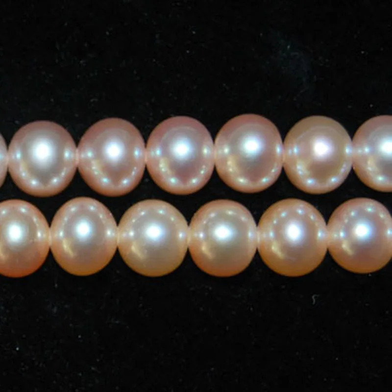 

16 inches 6-7mm AA High Luster Natural Pink Round Freshwater Pearls Loose Strand