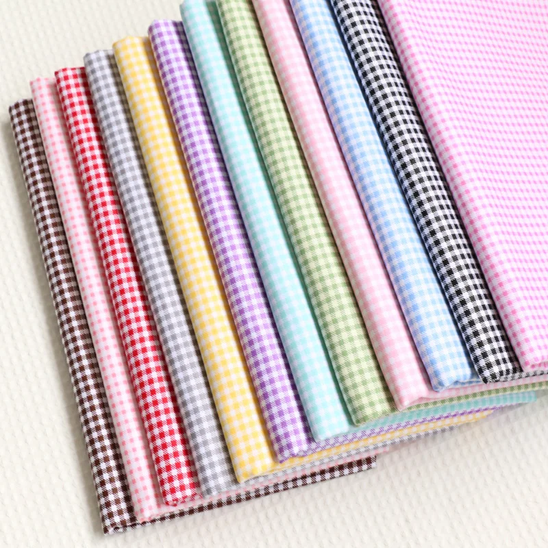 Delicate 0.3CM Gingham ChecKed 100% cotton Fabric Quilting fabric Clothes Home Textile Bedding Sewing Doll Cloth DIY A94