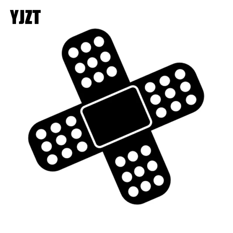 YJZT 15*15CM Fun JDM BAND AID Covering Scratch Decals Car-styling Car Sticker Black/Silver Vinyl S8-1466