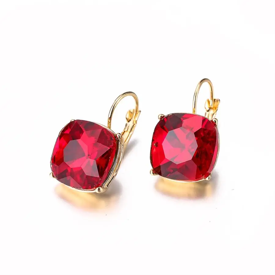 OSHUER HOT Sale Fashion Big Classic Gold-color Earrings For Women Brand Romantic Crystal Drop Earrings Fashion Jewelry
