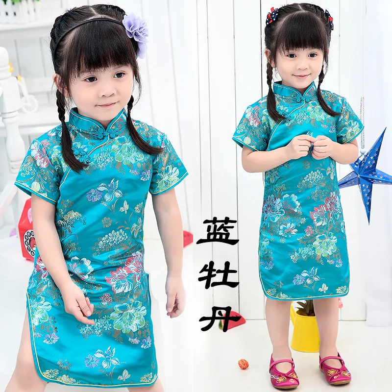 Summer Dresses Styles Chinese Cheongsams For Girls Traditional Chinese Dress For Children Tang Suit Baby Costumes