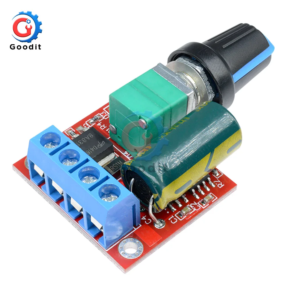 Mini 5A 90 W 12 V PWM Pengendali Kecepatan Motor DC Modul 4.5 V-35 V Disesuaikan Pengatur Kecepatan kontrol Switch 24 V