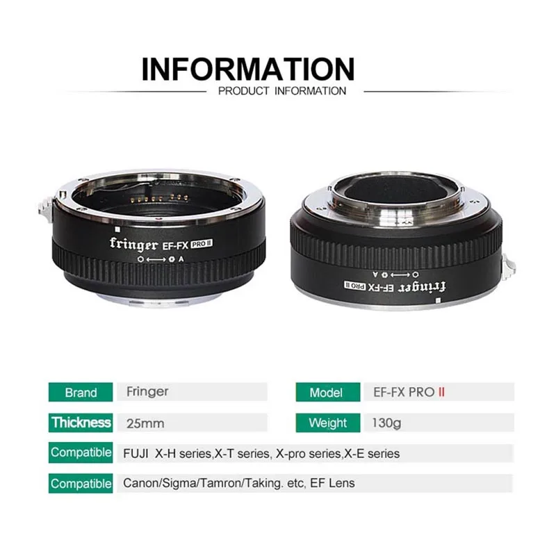 Fringer EF-FX Pro III Adaptor Lensa Fokus Otomatis untuk Lensa Canon EF Ke Kamera Fujifilm X X-Pro 1 X-T3 X-A1 X-A3 X-A5 X-A7