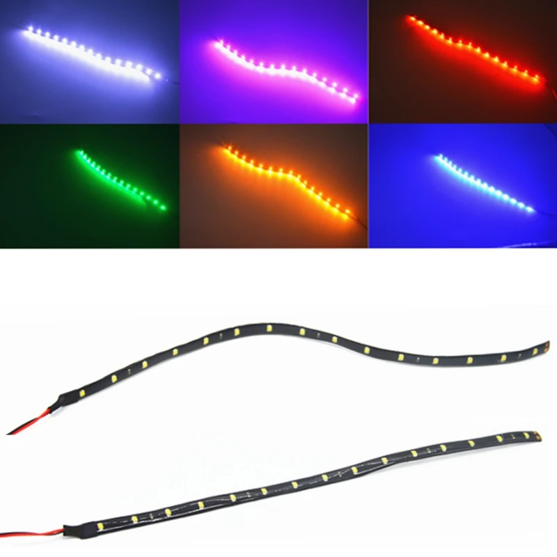 Hot Sale 1pcs Waterproof Auto Car Decorative Flexible Led Strip 30cm 15smd For Drl Daytime Running Lights Universal