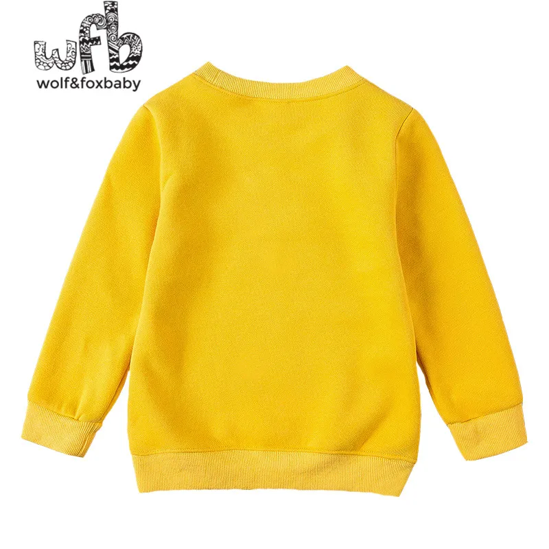 Retail 3-10 years t-shirts solid color cartoon old people Plus velvet full-sleeves O-neck kids spring autumn fall winter