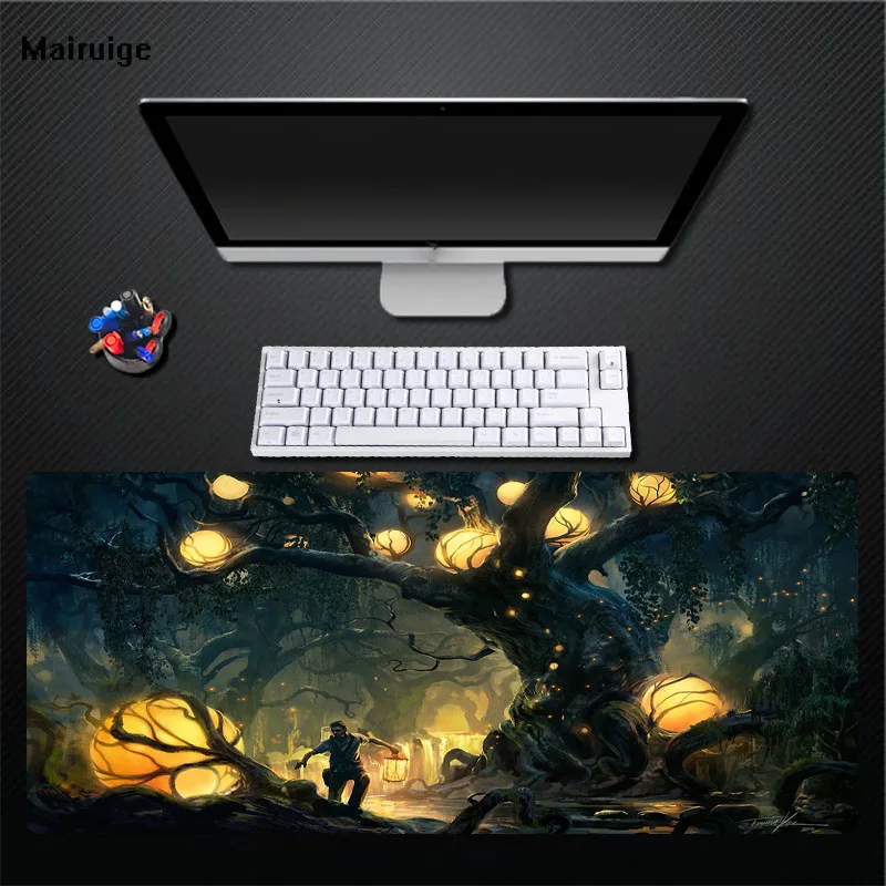 

Mairuige Tree Lights Forest Fantasy Art Mouse Pad Super Size Thicken Non-fading Mat Non-slip Waterproof Rubber Table Mat