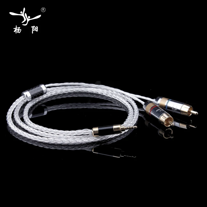 YYAUDIO Silver Plated Trrs Jack HiFi Stereo 2.5mm to 2RCA Audio Cable For Astell&Kern AK100II,AK120II,AK240, AK380,AK320,DP-X1