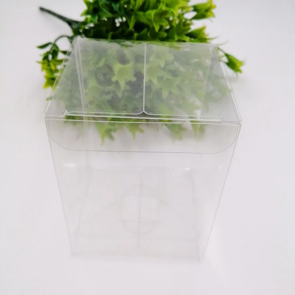 50pcs 8x8xH Pvc Plastic Box Storage Transparent Boxes Jewelry Gift Box Wedding/Christmas/Candy/Party For Gift Packing Boxes Diy