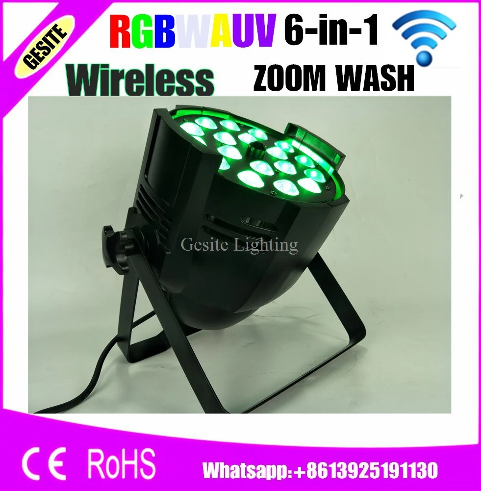 

wireless control Stage Light 18*18W Led Par Zoom RGBWA UV 6IN1 WIRELESS DMX DJ